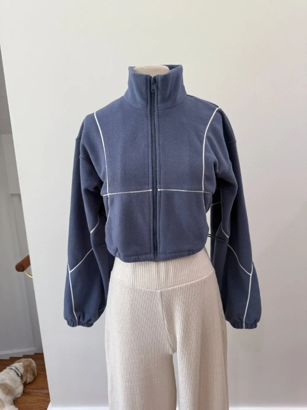 Alo Polar Fleece Game Time Full Zip Cropped Jacket NWOT Size XS